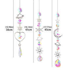 Bird Crystal Pendant Moon Sun Catcher Wind Chime Garden Decor