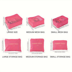 6pcs Travel Storage Bag Portable Clothes Storage Bag Luggage Packing Bag