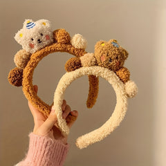Unique Plush Warm Headband Colorful Bear & Balls Hair Band Women