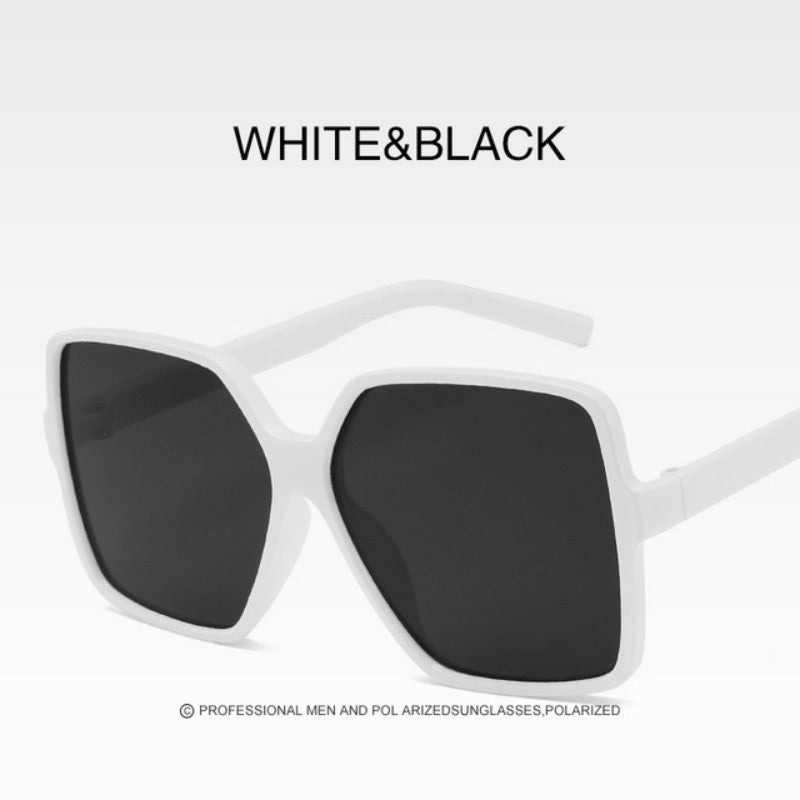 Square Frame Polarized Sunglasses Gradient Lens Vintage Eyewear
