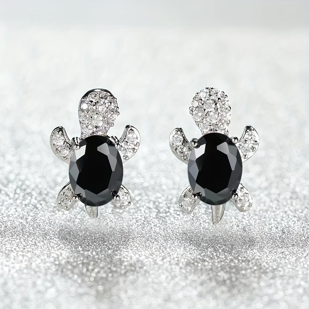 Turtle Zircon Stud Earrings for Women Girls