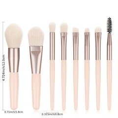 Mini Macaroon Brush Set Eyeshadow Makeup Tool 8 Sticks With Bag