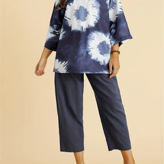  Tie Dye Floral Print Tee & Pants Set