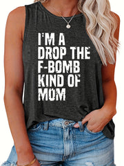  Women's Slogan Print Tank Top
