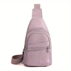 Nylon Single Zipper Chest Bag Casual Sling Bag