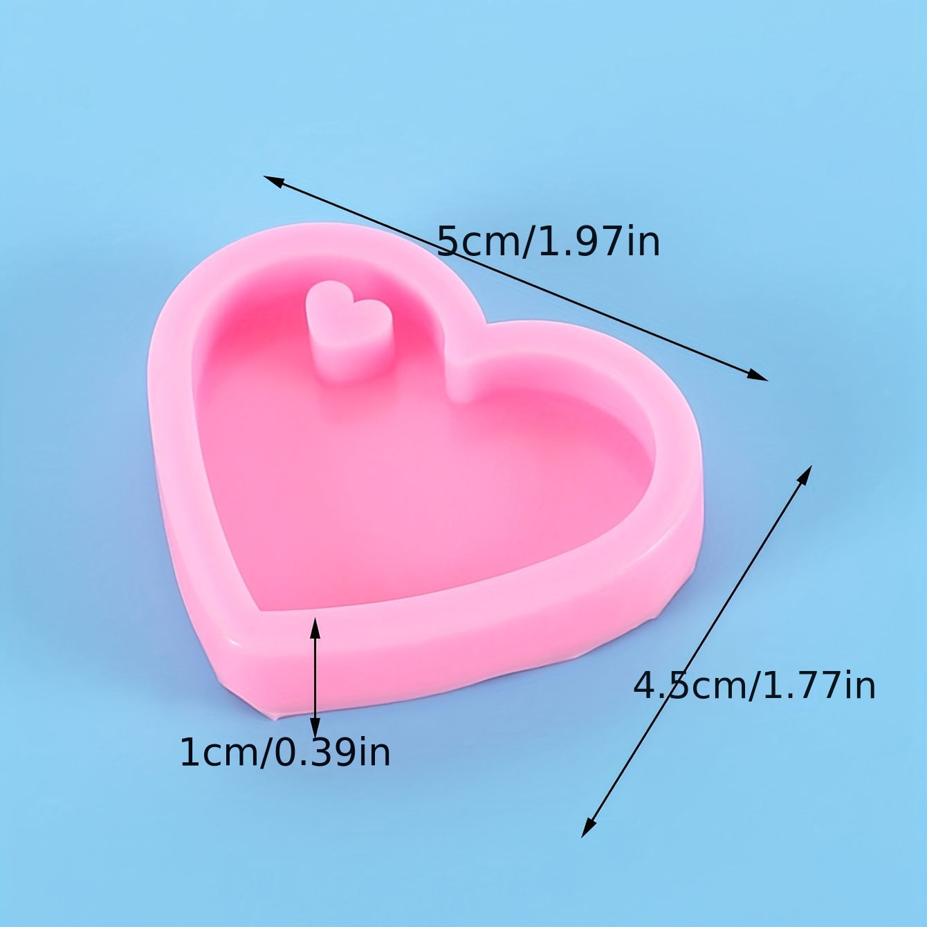Heart Pendant Keychain Silicone Mold for DIY Jewelry