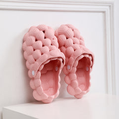 Women's Lychee Bubble Sandals Slip-On Slide Slippers Outdoor Shoes