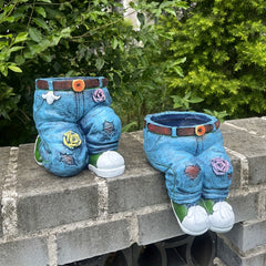 Jeans Pants Flower Pot Succulent Planter Indoor Outdoor Decor