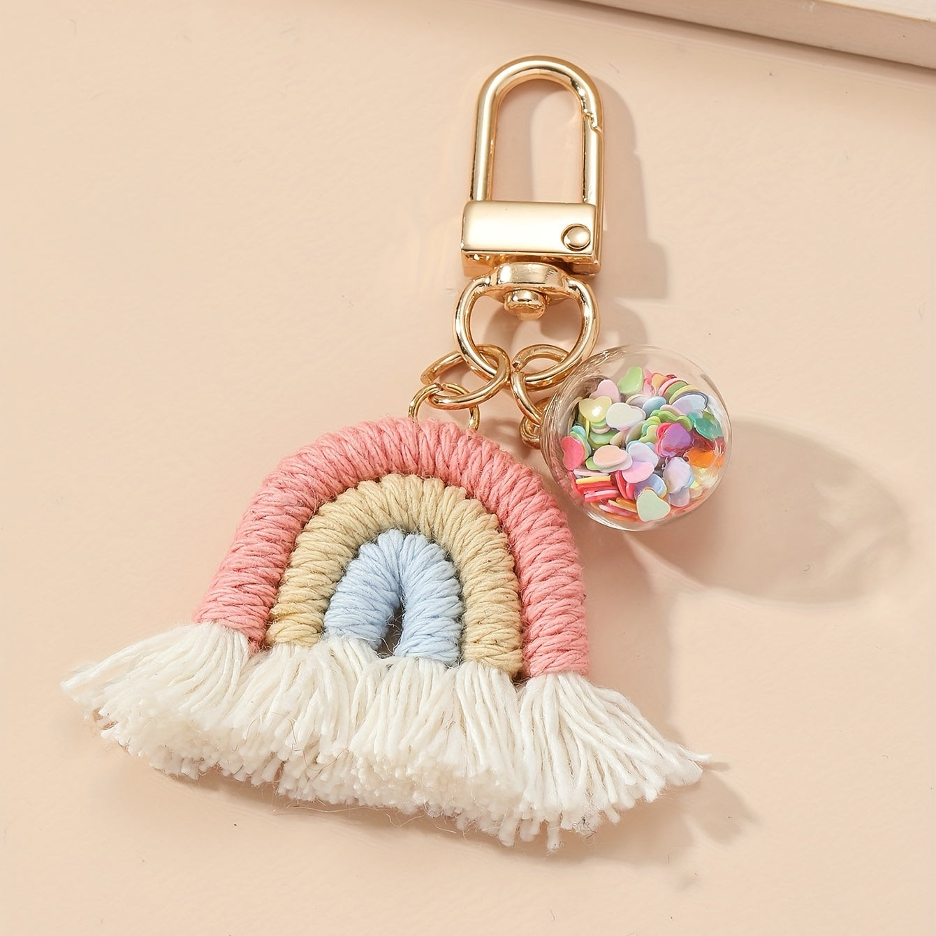 Boho Style Rainbow Tassel Keychain