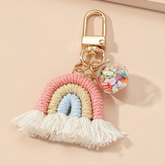 Boho Style Rainbow Tassel Keychain