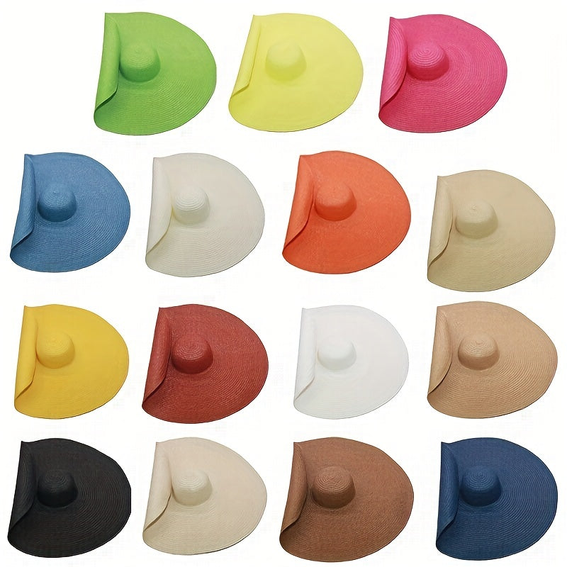 Floppy Sun Hat Wide Brim Beach Summer UV Protection Straw Hats
