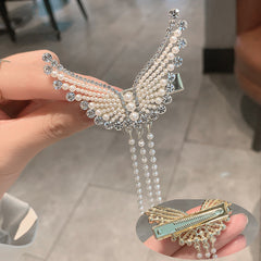 Long Tassel Hair Claw Clips Rhinestone Butterfly Hair Barrettes for Women