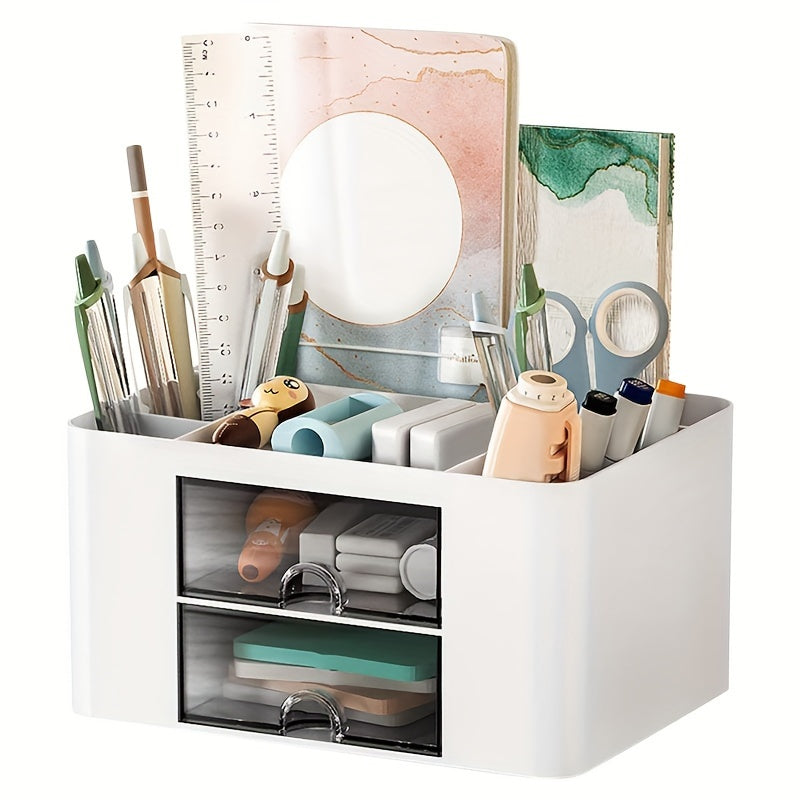 Desktop Storage Box with Drawer Plastic Desk Storage Box