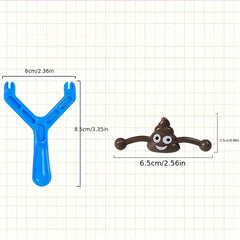 Prank Poop Slingshot Toy Set for Kids - 6 Pack Mixed Novelty Gag Gift