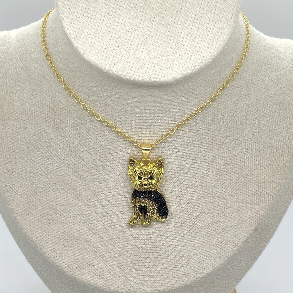 Royal Yorkie Rhinestone Pet Pendant Necklace