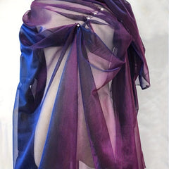 3yards Purple Neon Clothing Golden Wire Mesh Fabric