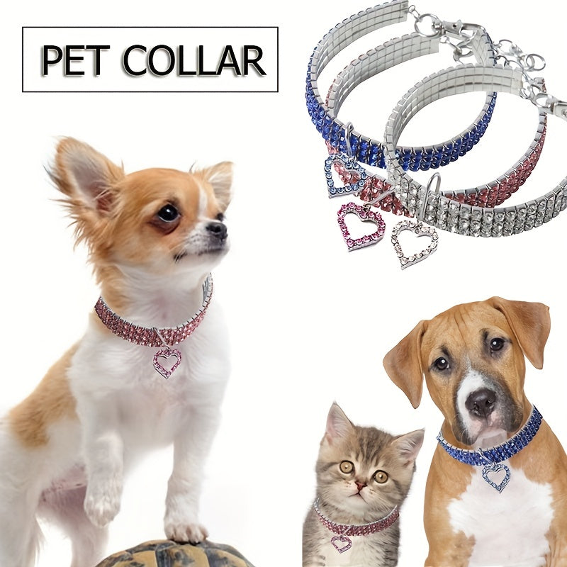 Sparkling Heart Pet Necklace - Perfect Accessory for Furry Friends