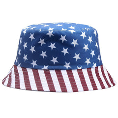 Sunshade Bucket Hat American Independence Pattern Sun Hat Men Women