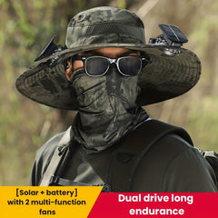 Summer Sun Hat with Solar Fan for Outdoor Activities