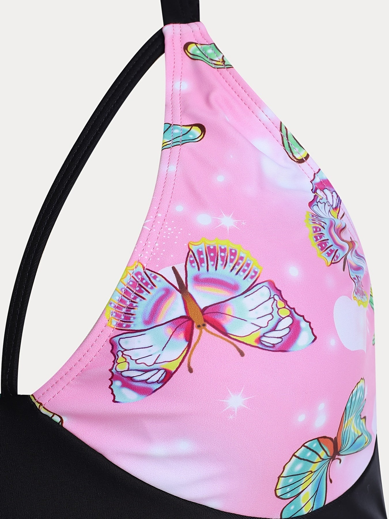  Y2k Butterfly Print Swimsuit Set - 2pc