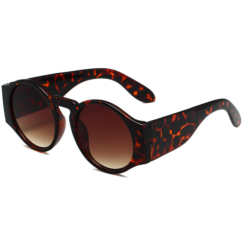 Stylish Oversized Round Sunglasses Women Sun Protection Tinted Lenses