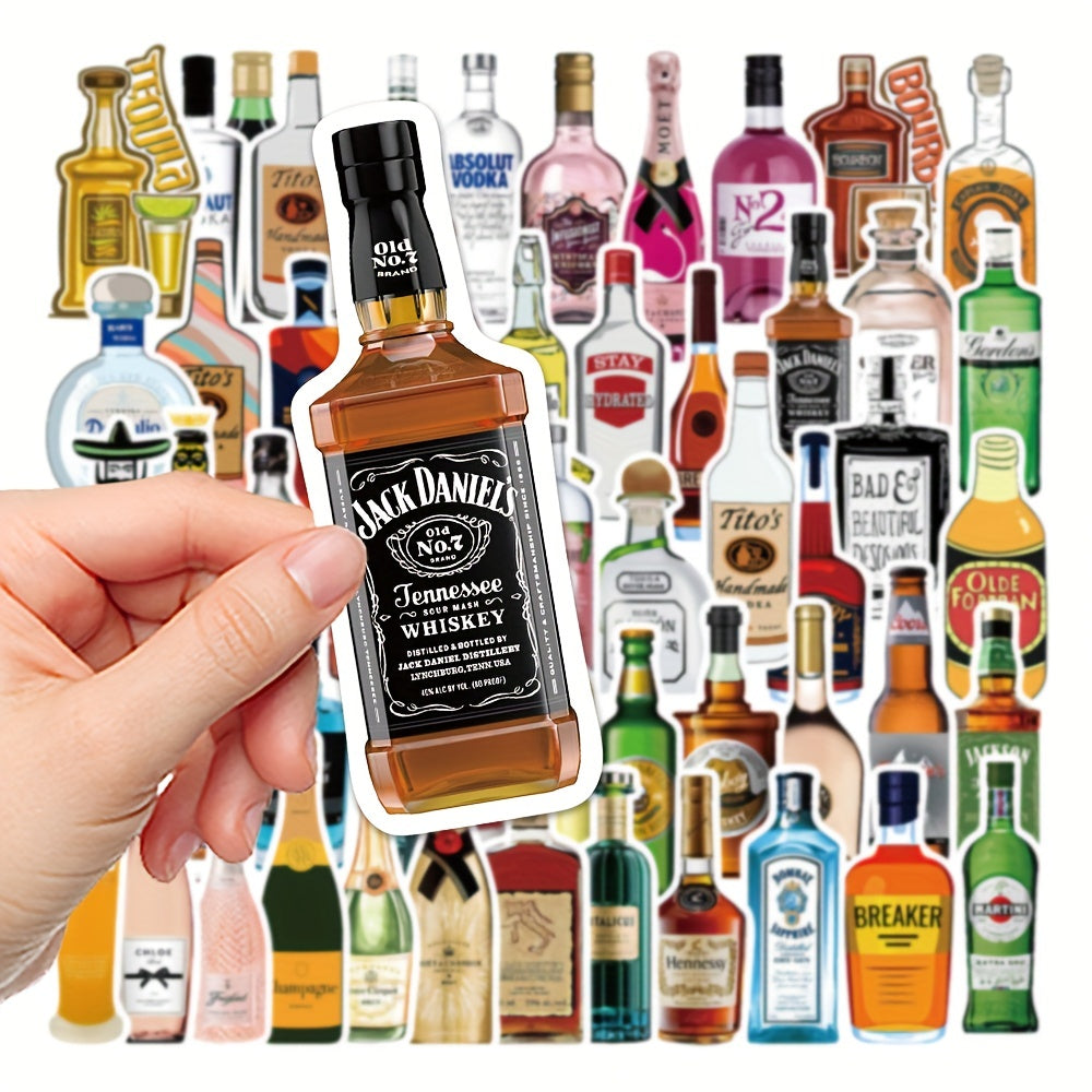 56pcs Famous Wine Series Graffiti Stickers for Helmet Laptop Water Glass DIY