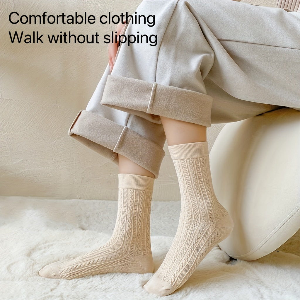 5 Pairs Twist Textured Socks for Women