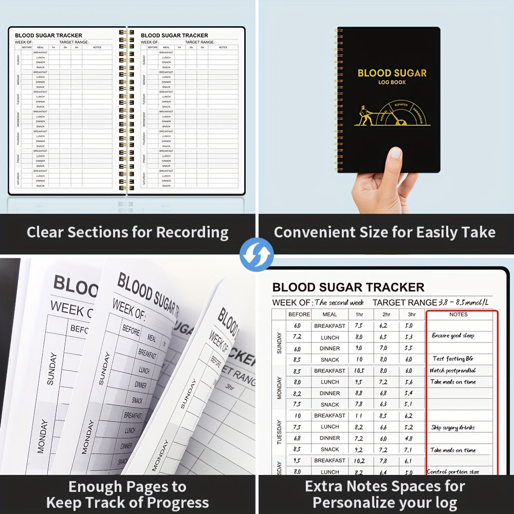 TREES Blood Sugar Log Book Weekly Blood Sugar Diary Daily Diabetic Glucose Track