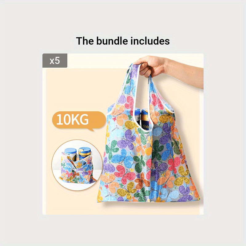 Foldable Shopping Bag Portable Supermarket Printed Bag