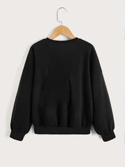 Girls' Leopard Portrait Graphic Sweatshirt Long Sleeve Pullover