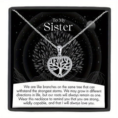 Heart Tree Pendant Necklace With Meaningful Message Card