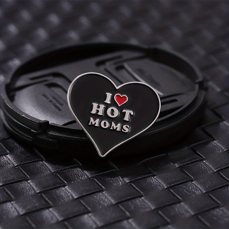 Hot Moms Heart Enamel Pin Hip-Hop Style Brooch Lapel Badge
