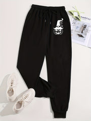  Halloween Pumpkin Print Fitness Pants