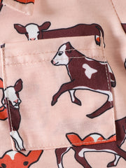 Boys Cow Cartoon Polo Shirt Summer Kids Clothes