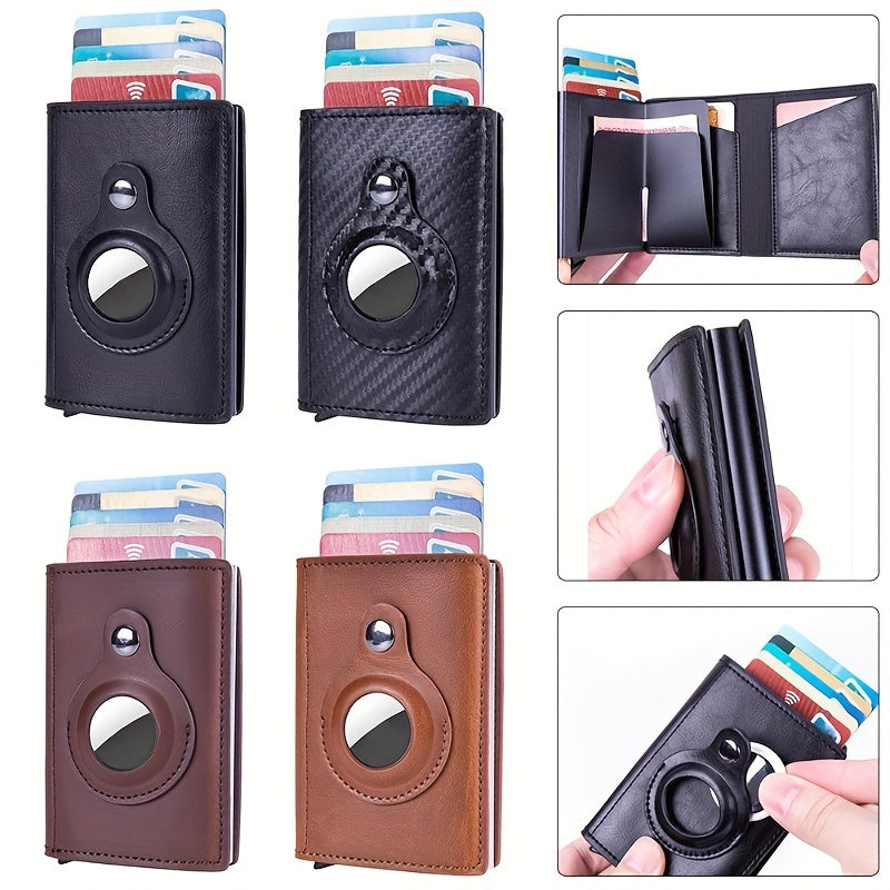 Carbon Fiber Airtag Wallet Men's Business ID Credit Card Holder