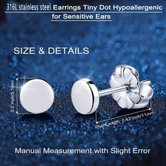 Titanium Round Heart Lightning Moon Earrings