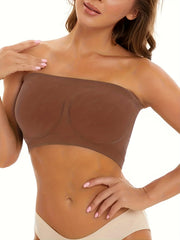 5 Pack Strapless Bandeau Bra Set Plus Size Comfort Solid Tube