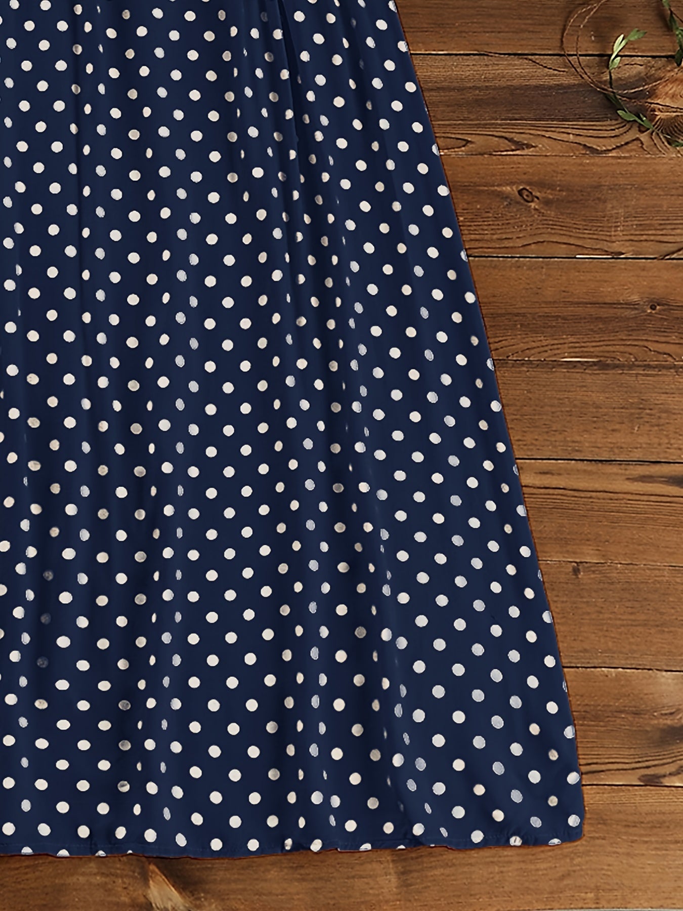  Polka Dot Print Short Sleeve Maxi Dress