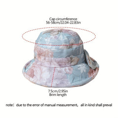 Flower Ribbon Bowknot Bucket Hat for Women