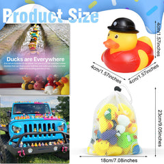 25pcs Rubber Ducks Bath Toys Storage Net for Holidays