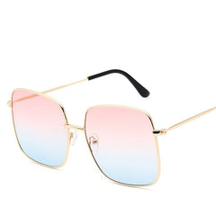 Vintage Oversize Square Sunglasses UV Protection Gradient Lens