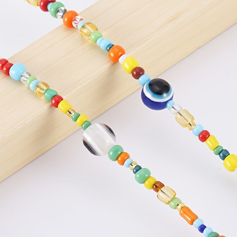 Colorful Eyeball Beaded Glasses Chain Anti-lost Decorative Chain