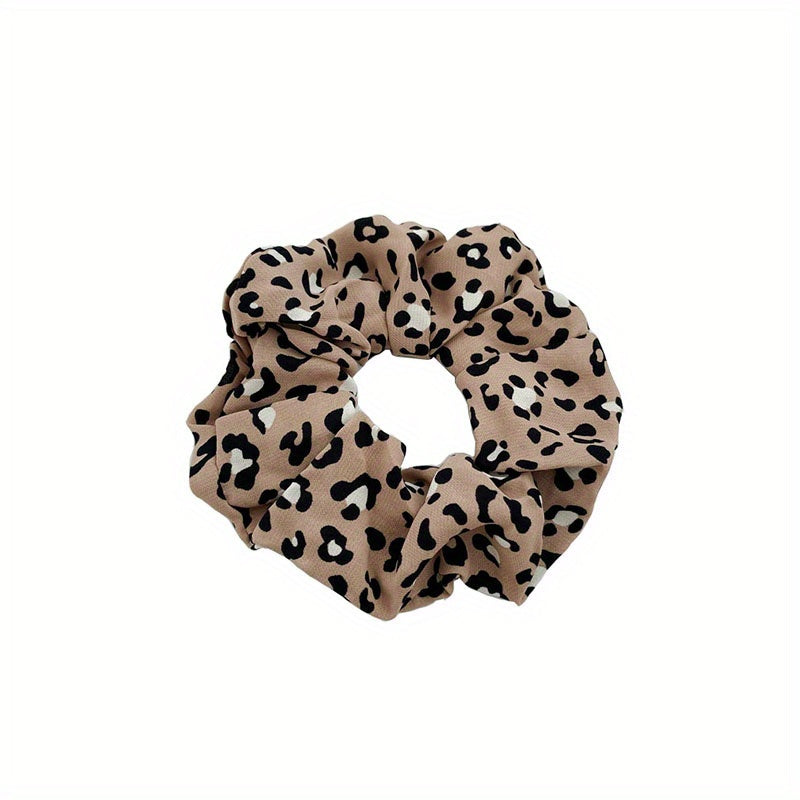 Leopard Print Hair Scrunchies Soft Silk Scrunchie For Women Girls