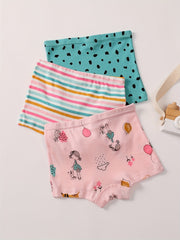3pcs Cartoon Pattern Panties Comfy Kid's Underwear