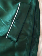 Satin Pajama Set Short Sleeve & Elastic Waistband Pants Women's Sleepwear