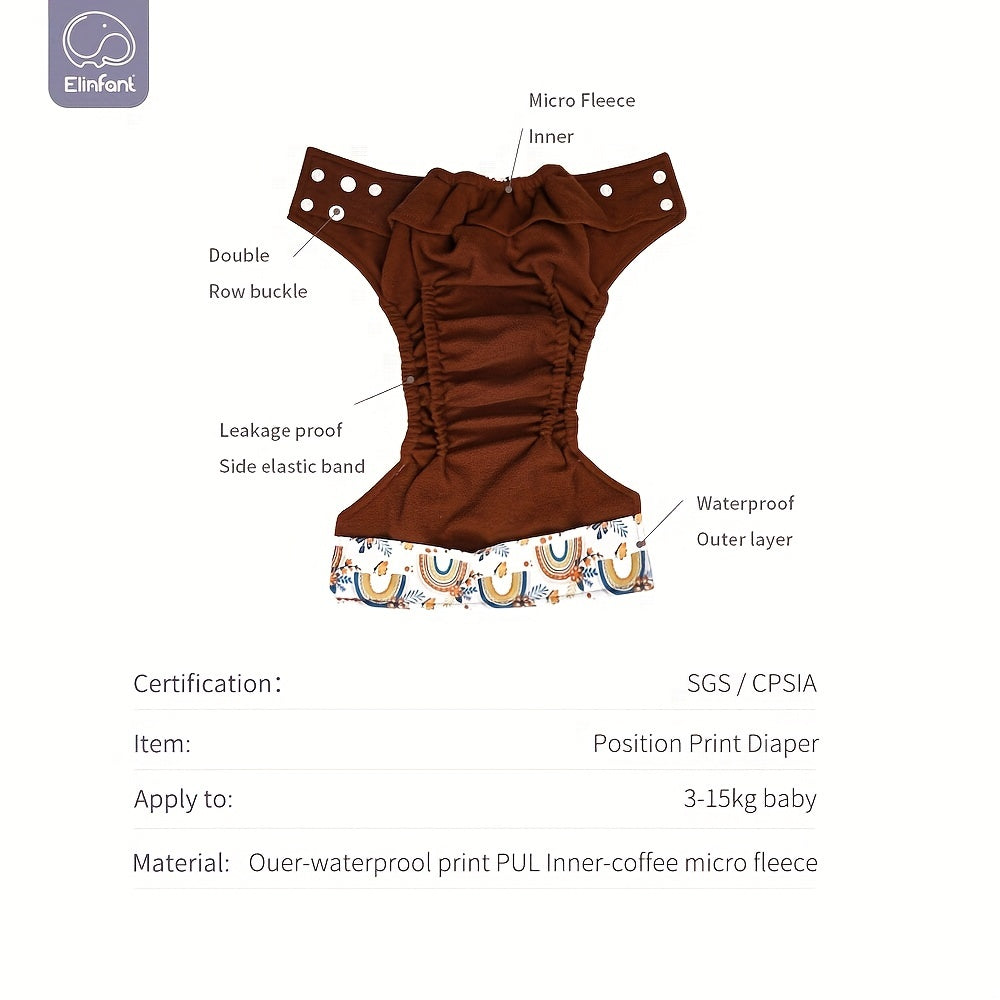 Waterproof Reusable Baby Cloth Diaper - Adjustable Fit & Colorful Prints