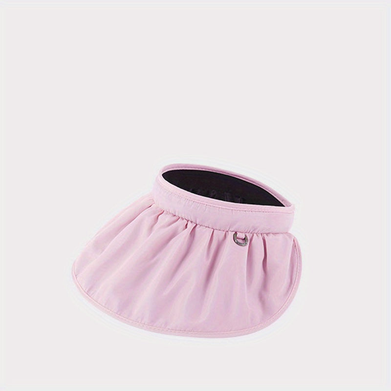 Solid Visor Hat Women Wide Brim Foldable Headband Summer UV Pro