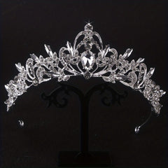 Baroque Style Rhinestone Crown Headband for Wedding