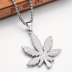 Men's Maple Leaf Pendant Necklace Long Ladies Sweater Chain