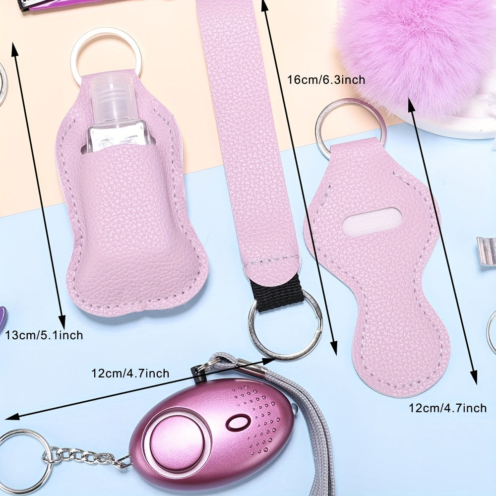 9pcs Women's Safety Keychain Set with Personal Alarm Window Breaker Accessories